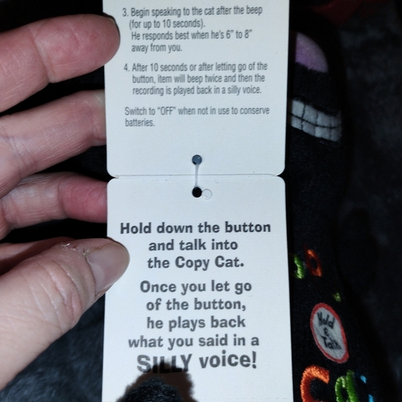 Rare Hallmark Talking Repeating “COPY CAT” Plush Black Cat 10” - Picture 3 of 7